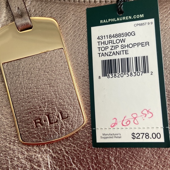 Ralph Lauren medium,light golden metallic color, approx. 11.5 X 9.5 X 9 cm. - Picture 6 of 7